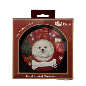Adorno pintado a mano E & S Pets Bichon Frise nuevo en caja - Imagen 1 de 2