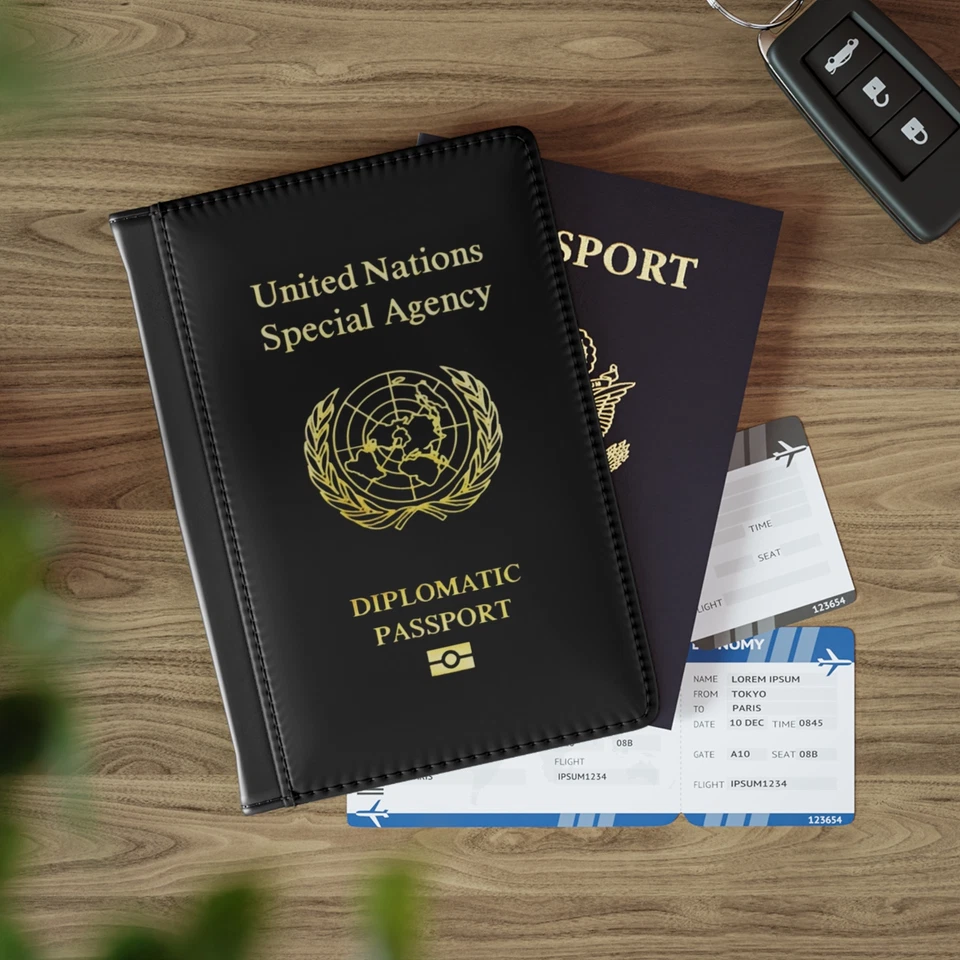 BROOKLYN EXCELLENCE United Nations Special Agency Diplomatic Passport Cover,, Passport Wallet