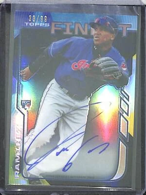 2014 Topps Finest Black Refractor Autograph #RA-JR Jose Ramirez No 33 of 99 - Image 1 of 2