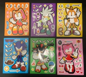 (Lot of 2) Sonic Make a Face Stickers, DIY Party Supplies Reward Decor Gift Kids - Picture 1 of 3