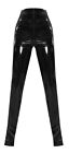 Prettylittlething Black Flared Vinyl Trousers Uk14us10 New