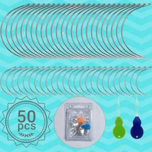 50 PCS Curved Needles Curved Sewing Needles for Leather Projects Carpet or Canv - Picture 1 of 7
