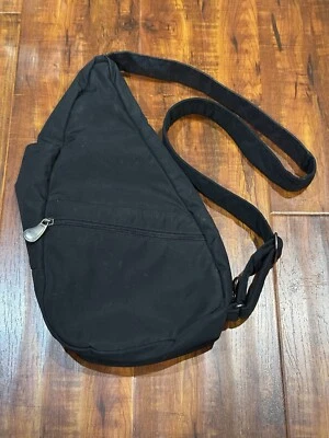 Ameribag Black Healthy Back Classic Sling 16” Ergonomic Crossbody Zip Tote Bag Foto 1 de 4