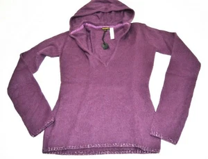 Alcott Damen Pullover Kapuze Langarm Strick Stretch V-Ausschnitt Lila Free Size - Bild 1 von 7