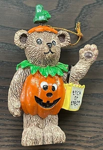 Claire's 1997 Teddy Bear Halloween Ornament Holiday Figurine Trick or Treat Boo! - Picture 1 of 7