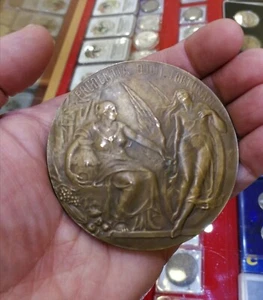 "ARGENTINA ""PRUDENCE LEADS TO FORTUNE"" MEDALLA DE BRONCE PESADA por E. DE LA CARCOVA - Imagen 1 de 3
