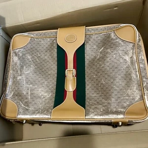 Vintage Gucci Bag GG Monogram Suitcase Vinyl and Leather - Picture 1 of 24