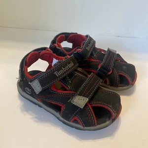 TIMBERLAND Toddler's Mad River Close Toe Sandal 54824 Black Leather Hiking Sz 9C - Picture 1 of 12