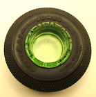 Vintage GENERAL STREAMLINE JUMBO Tire ashtray - embossed uranium glass insert