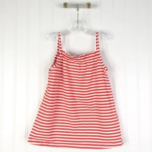 Hanna Andersson Girls Tank Top Red Striped Bow Spaghetti Strap 100% Cotton 5 - Picture 1 of 4