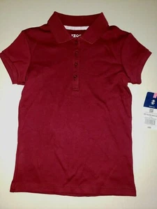 girls NEW IZOD SCHOOL UNIFORM SHIRT TOP short sleeve SHORT SLEEVE 6/6X BURGUNDY - Picture 1 of 1