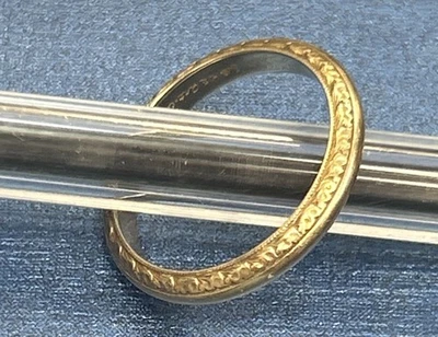 Alianza de oro 14k anillo talla 6,75 hecho a mano antiguo 3g Artcarved Foto 1 de 4