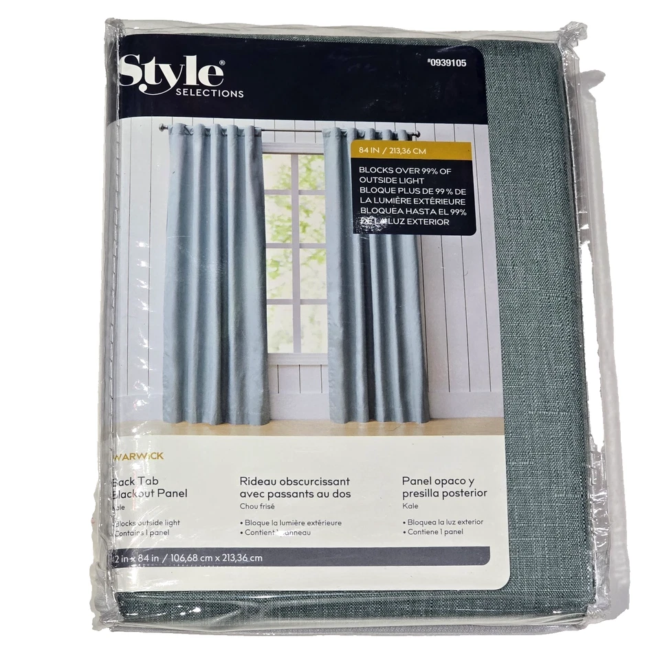 Style Selections Warwick Back Tab Blackout Panel Kale 42x84in 0939105 - Image 1 of 1