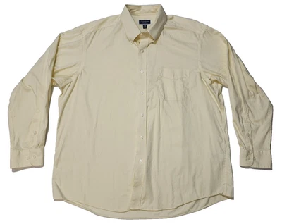 CLUB ROOM Performance Regular Fit Button Down Yellow Formal Shirt Sz 17.5 34-35 - Image 1 of 4