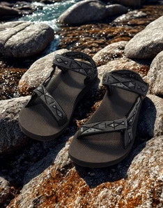 Teva Original Universal Men's Sandals, Topanga Black/ Grey, M10 - Picture 1 of 11