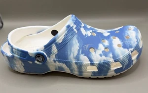 Crocs Classic Clog Sky Cloud Print Blue White Women’s Size W10 M8 - Picture 1 of 16