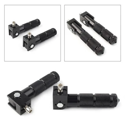 2x Universal CNC Foldable Foot Pegs Footrests For Motorcycle Bike Rear Pedals - Image 1 of 4