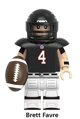 Minifigura de bloque de construcción de fútbol americano Brett Favre Atlanta Falcons Foto 1 de 2