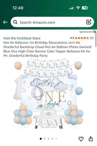 1. Geburtstag Heißluftballon Party Deko - Bild 1 von 4