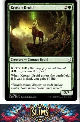 Magic the Gathering MTG Dominaria Krosan Druid #167 Buy 2 Get 1 - Image 1 of 2
