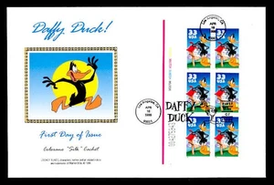 DAFFY DUCK PRESS SHEET FIRST DAY COVER - PLATE # BLOCK OF 6 - Picture 1 of 2