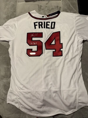 Max Fried Autographed & Inscribed Jersey For the A! Braves Nike Authentic  - Image 1 of 4