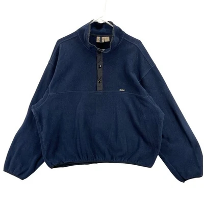 Top suéter polar Woolrich XL para hombre azul marino cuarto abotonado manga larga Foto 1 de 4