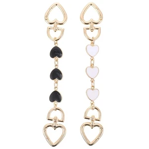 2 Pcs Extend The Package Chain Metal Bag Strap Extender Heart for Purse Child - Imagen 1 de 10