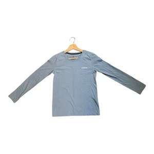 Patagonia Kids Long Sleeve Shirt Youth Large 12 Blue Save Our Home Planet EUC - Picture 1 of 7