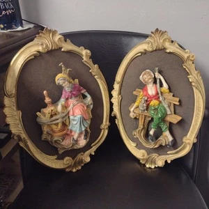 Empire Made ITALY 3D RUSTIKAL 2er Set ovale Wandrelief #826/A, B - Bild 1 von 3