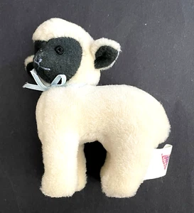 DAKIN 100% WOOL Lamb Small Stuffed Animal Black Face Plush Sheep Toy 4” VINTAGE - Picture 1 of 16