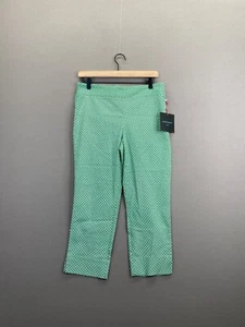 Cynthia Rowley Damen grüne Hose geometrisches Muster Knöchel neu mit Etikett Größe 8 - Bild 1 von 10
