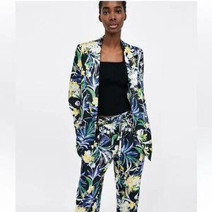 Zara floral satin blazer sz xs - Picture 1 of 5