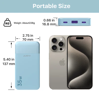 Banco de alimentación 10000 mAh 35 W portátil carga rápida batería externa para teléfono portátil Foto 1 de 4