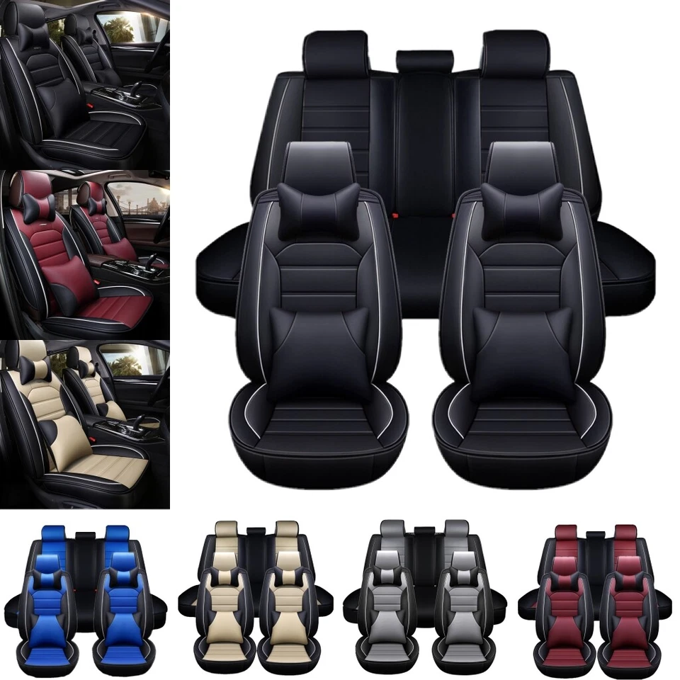 For Honda Leather Car Seat Covers Front Rear Full Set Protectors 5-Seat Cushion - Изображение 1 из 4