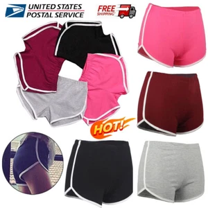 Women Shorts Gym Workout Yoga Sports Casual Elastic Waist Short Pants Boyshorts - Picture 1 of 19