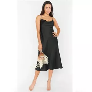 Show Me Your MuMu Verona Cowl Dress Bridal Dress NWT Black L - Imagen 1 de 6