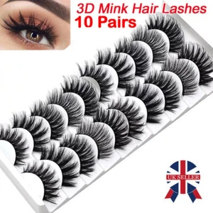 5/10 Pairs 3D Mink False Eyelashes Wispy Cross Long Thick Fake Eye Lashes Gifts - Picture 1 of 41