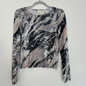 Open Edit Long Sleeve Top Gray Size Medium - Picture 1 of 5