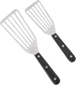 2 Pack Stainless Steel Fish Spatula Slotted Kitchen Cooking Turner for Flipping - Picture 1 of 3