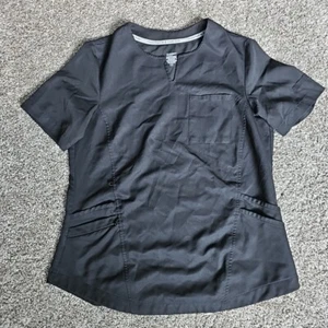 Cuddl Duds Climate Right Black Size Unisex Small Scrub Top With Pockets - Picture 1 of 7