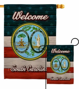 Welcome South Carolina Garden Flag Americana States Decorative Gift Yard Banner - Picture 1 of 19