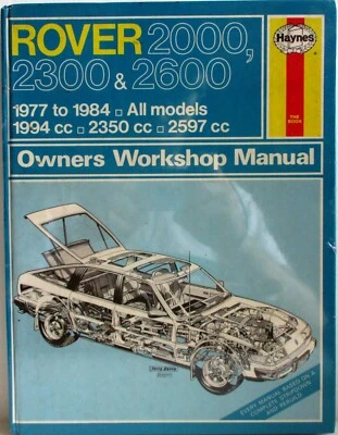 Haynes Rover 2000 , 2300 & 2600/1977-1984/ Todos los Modelos Propietario Manual - Imagen 1 de 4