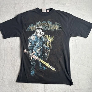 Y2K Popeye The Sailor Shirt Mens Large Black Cartoon Graphic Short Sleeve Tee - Picture 1 of 9