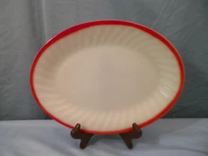 Anchor Hocking Fire King Sunrise Swirl Oval Platter 12" Long - Picture 1 of 6