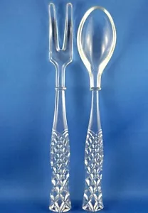 Vintage 1950's BOHEMIA CRYSTAL SALAD SERVERS (FORK & SPOON) Collectable VG - AUS - Bild 1 von 9