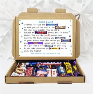 Personalised Good Luck New Job Sorry your leaving Treat Box Letterbox Gift Poem - Picture 1 of 12