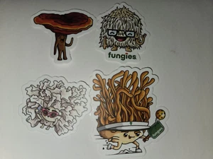 Assorted Mushroom Fungi Sticker Pack - 4 Pcs - Decals for Laptops Phones Books - Picture 1 of 5