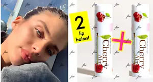 CAMILLE BECKMAN CHERRY ALMOND NATURAL COCOA BUTTER LIP BALM *SEALED* FL-SZ LOT 2 - Picture 1 of 11