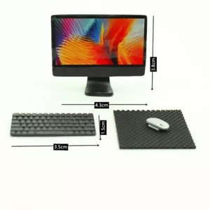 1Set 1:12 Scale Dolls House Miniatures Mini Desktop Computer Decor Accessories - Picture 1 of 4